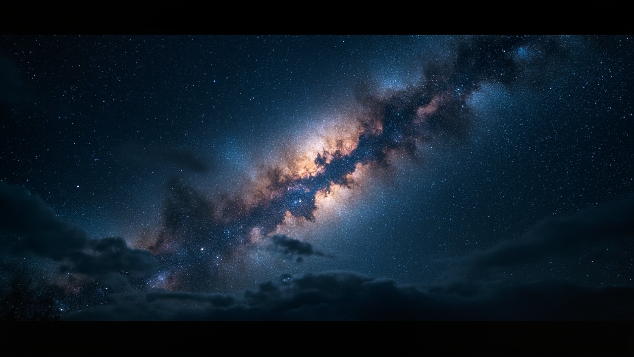 A stunning astrophotography image enhanced with AI noise reduction, showcasing clear details in the Milky Way